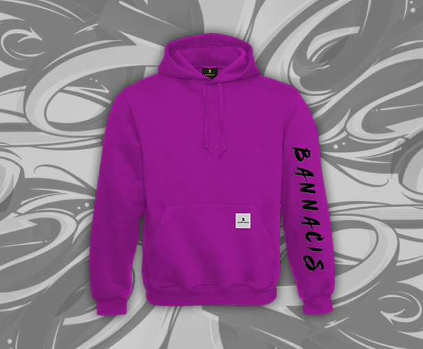 purple Bannacis branded hoodie